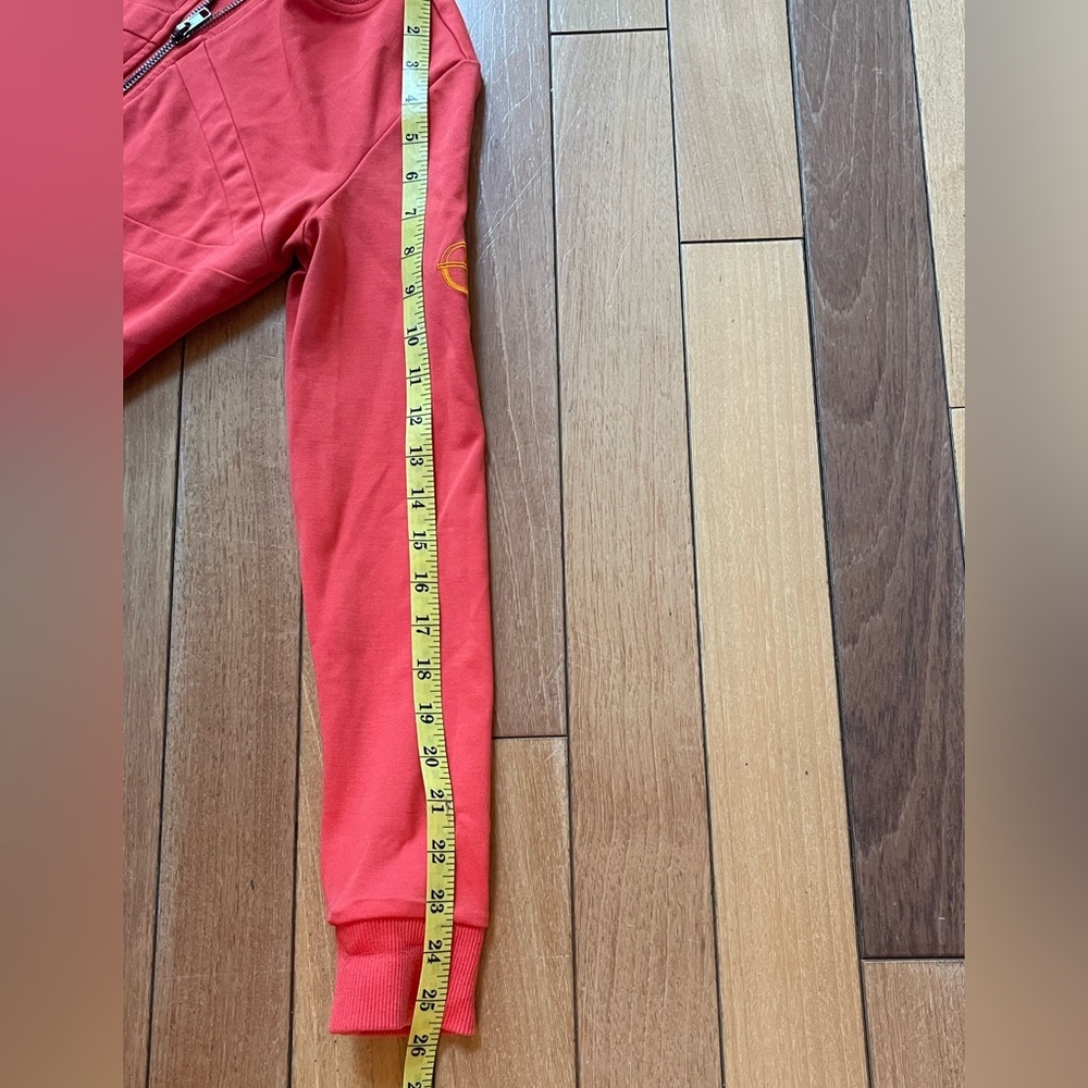 Lovello Elizabeth Coral Zip Front Jumpsuit Jogger Stretch One Piece Small - Picture 9 of 15